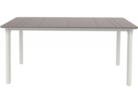 Resol Noa Rectangular Dining Table White Base Chocolate Dining Table Top