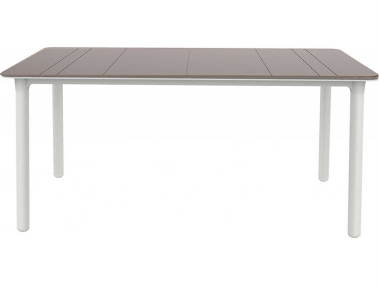 Resol Noa Rectangular Dining Table White Base Chocolate Dining Table Top
