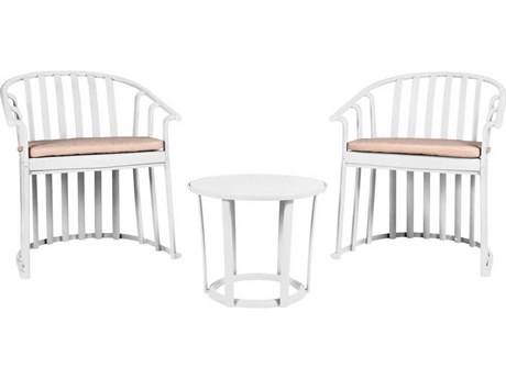Resol Raff 3 Piece Conversation Set with Cushions White