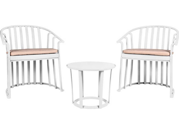 Resol Raff 3 Piece Conversation Set with Cushions White
