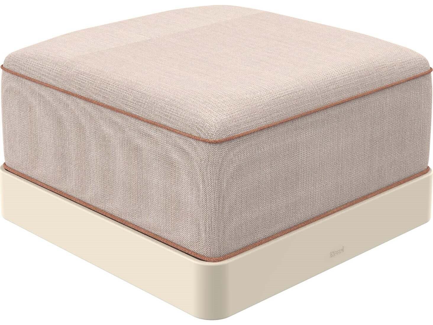 Resol Nacar Hazelnut Polypropylene Acrylic Cushion Ottoman