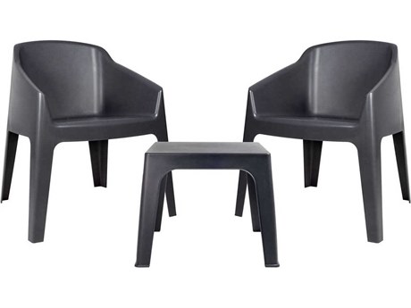 Resol Baku 3 Piece Recycled Conversation Set with Cushions Anthracite