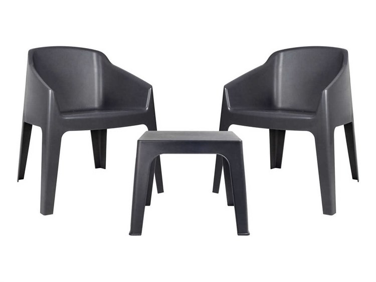 Resol Baku 3 Piece Recycled Conversation Set with Cushions Anthracite