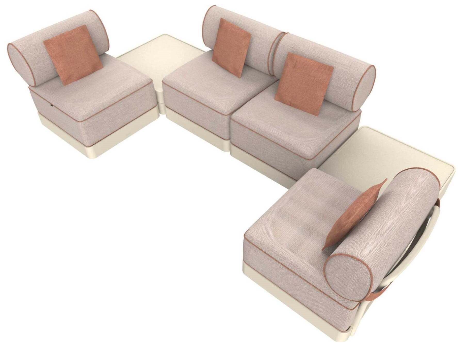 Resol Nacar Hazelnut amber Polypropylene Cushion Lounge Set