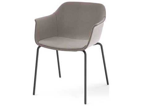 Resol Shape Upholstered Dining Armchair Grey