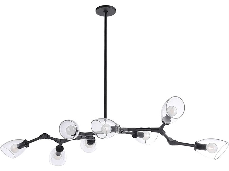 Photos - Chandelier / Lamp Renwil Camino 8-Light Matte Black Island Pendant LPC4469