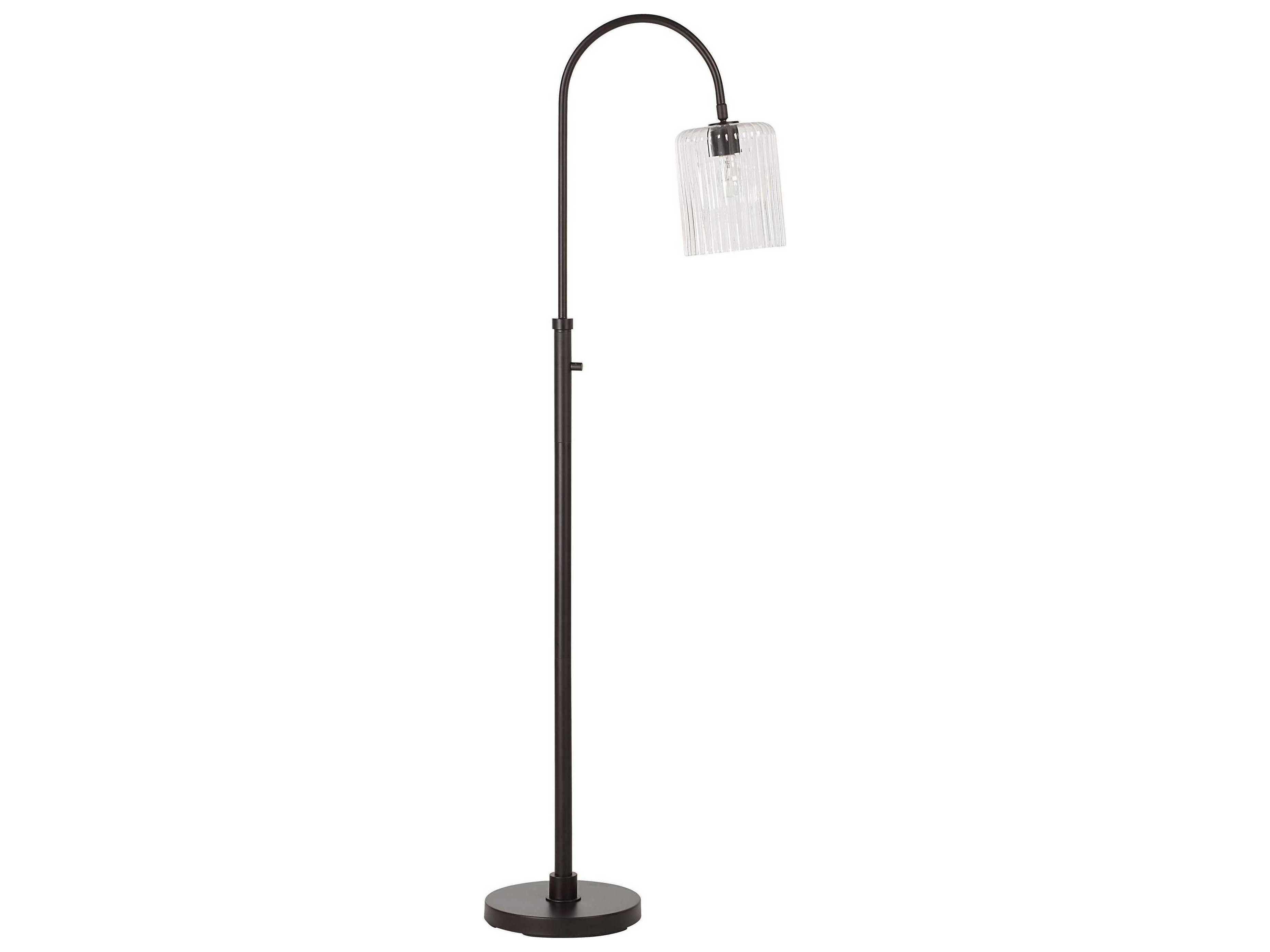 Danae Powder Coated Bronze Clear Reeded Glass Floor Lamp
