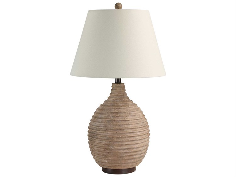 Photos - Floodlight / Street Light REN Renwil Cebada Painted Textured Brown Beige Ivory Linen Buffet Lamp LPT1325 
