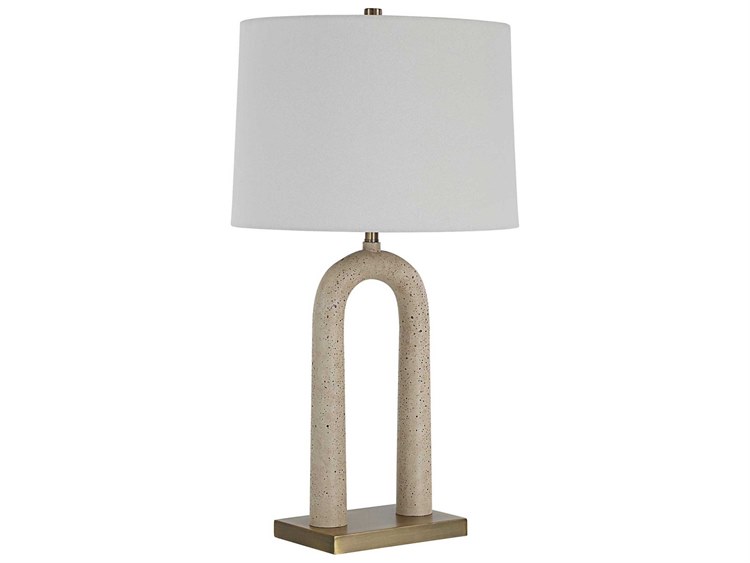 Photos - Floodlight / Street Light REN Renwil Primula Painted Cream Ivory Linen Off White Buffet Lamp LPT1350