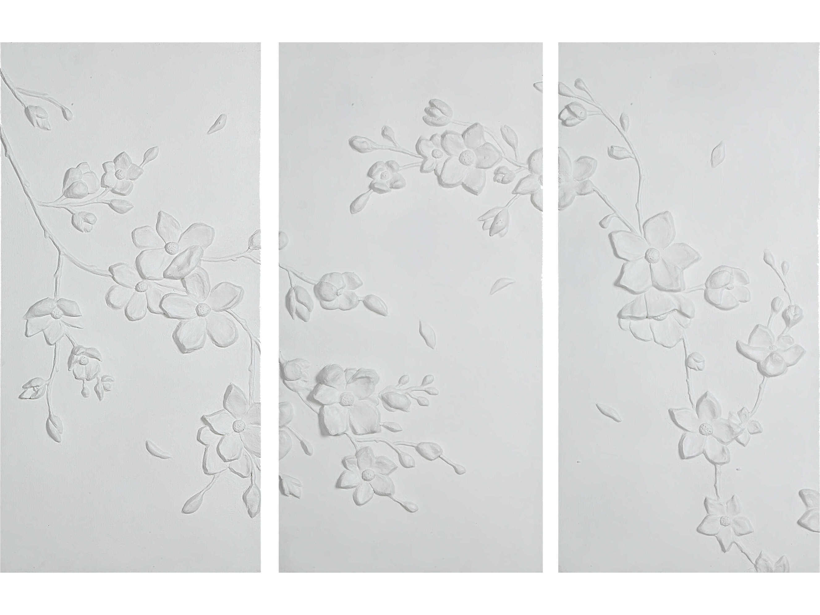 Renwil W6748 Beaudelaire Matte White Wall Decor, Set of 3