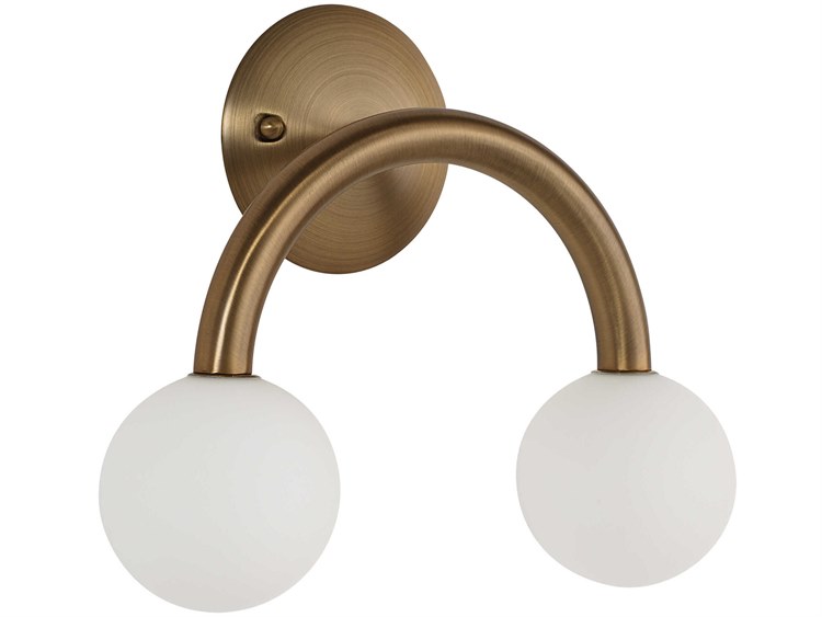 Photos - Chandelier / Lamp REN Renwil Santi 2-Light Plated Dark Brushed Brass Wall Sconce WS172 
