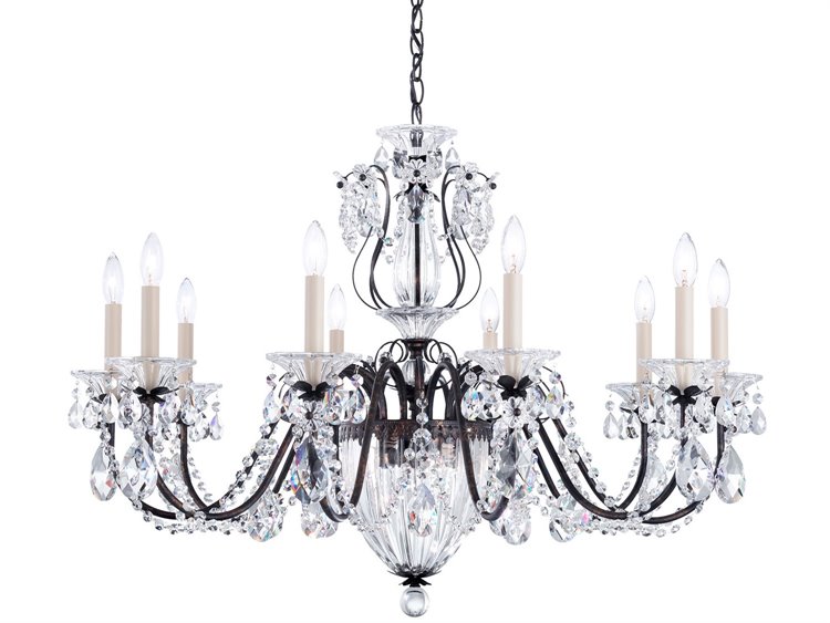 Photos - Chandelier / Lamp Schonbek Bagatelle 13-Light Bronze Crystal Candelabra Chandelier 1260