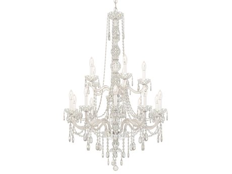 Schonbek Arlington 15-Light Polished Silver Crystal Candelabra Chandelier