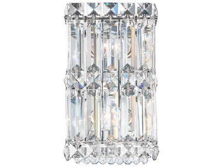 Schonbek Quantum 2-Light Stainless Steel Crystal Wall Sconce