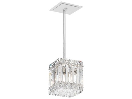 Schonbek Quantum 2-Light Stainless Steel Crystal Mini Pendant