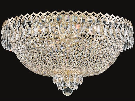 Schonbek Camelot 6-Light Gold Crystal Bowl Flush Mount