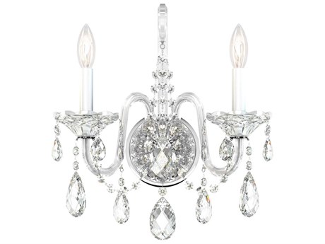 Schonbek Sterling 2-Light Silver Crystal Wall Sconce