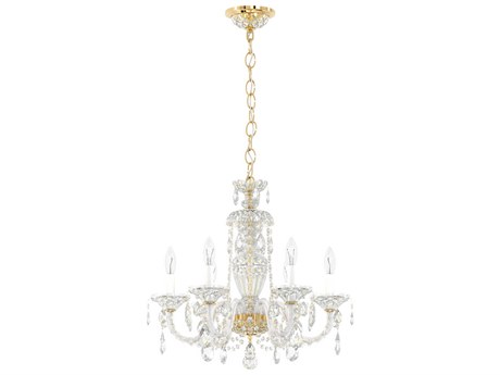 Schonbek Sterling 6-Light Silver Crystal Candelabra Chandelier