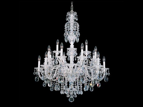 Schonbek Sterling 20-Light Silver Crystal Candelabra Chandelier