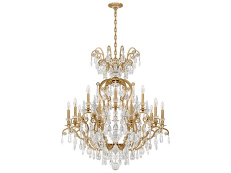 Schonbek Renaissance Rock Crystal 16-Light6-Light Pewter Candelabra Chandelier