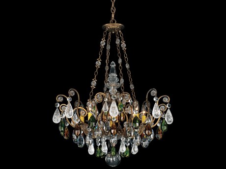 Schonbek Renaissance Rock Crystal 8-Light Bronze Candelabra Chandelier