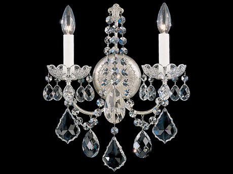 Schonbek New Orleans 2-Light Silver Crystal Wall Sconce