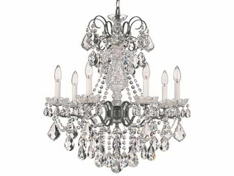 Schonbek New Orleans 7-Light Gold Crystal Candelabra Chandelier