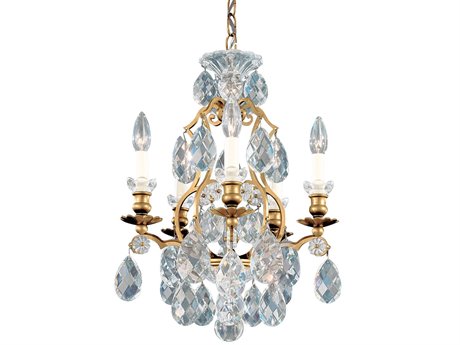 Schonbek Renaissance 5-Light Bronze Crystal Candelabra Chandelier