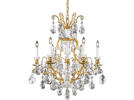 Schonbek 6-Light Bronze Crystal Candelabra Chandelier