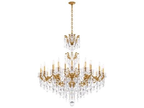 Schonbek La Scala 24-Light Gold Crystal Candelabra Chandelier