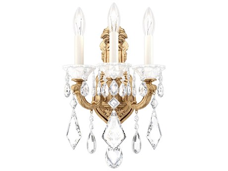 Schonbek La Scala 3-Light Gold Crystal Wall Sconce