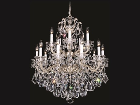 Schonbek La Scala 15-Light Silver Crystal Candelabra Chandelier
