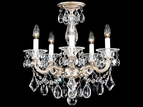Schonbek La Scala 5-Light Silver Crystal Candelabra Chandelier