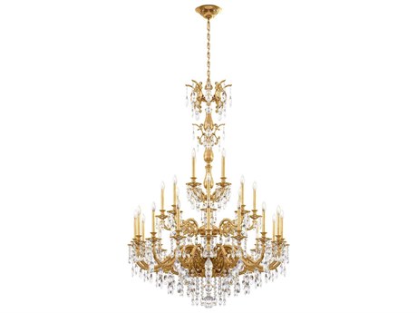 Schonbek Milano 28-Light Bronze Crystal Candelabra Chandelier