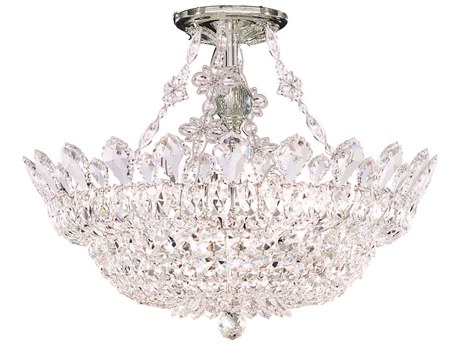 Schonbek Trilliane 8-Light Silver Crystal Bowl Semi Flush Mount