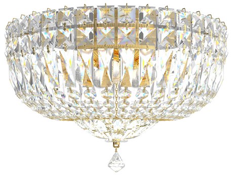 Schonbek Petit Crystal Deluxe 5-Light Gold Bowl Flush Mount