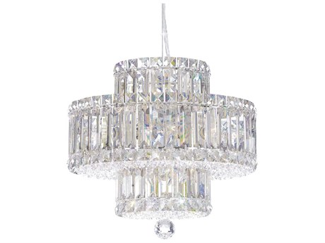 Schonbek Plaza 9-Light Stainless Steel Crystal Tiered Pendant