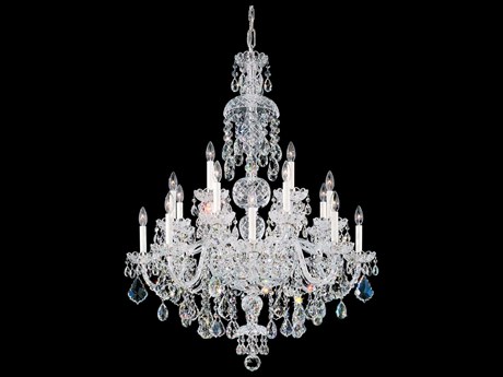 Schonbek Olde World 25-Light Silver Crystal Candelabra Chandelier