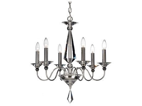 Schonbek Jasmine 6-Light Polished Silver Crystal Candelabra Chandelier
