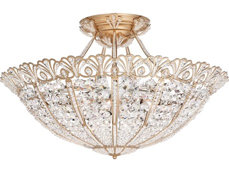 Schonbek Rivendell 17-Light Clear Crystal Bowl Semi Flush Mount