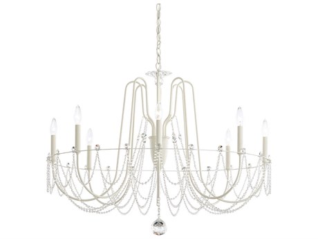 Schonbek Esmery 8-Light White Crystal Candelabra Chandelier