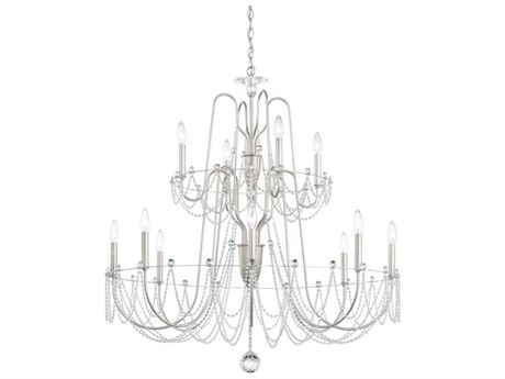 Schonbek Esmery 12-Light Silver Crystal Candelabra Chandelier