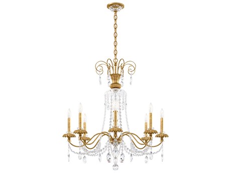 Schonbek Helenia 8-Light Heirloom Gold Crystal Candelabra Chandelier