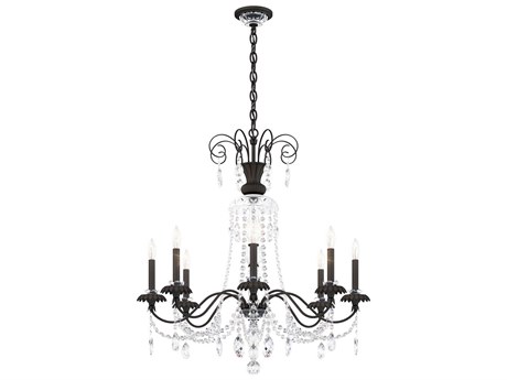 Schonbek Helenia 8-Light Black Crystal Candelabra Chandelier