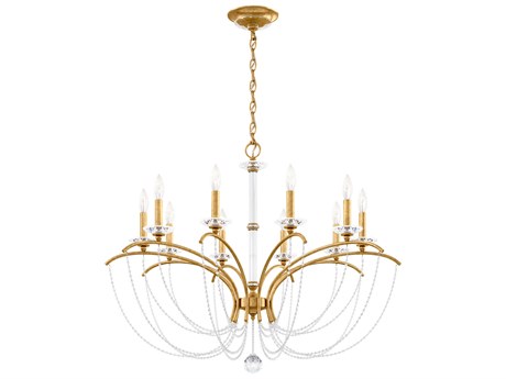 Schonbek Priscilla 10-Light Gold Crystal Candelabra Chandelier