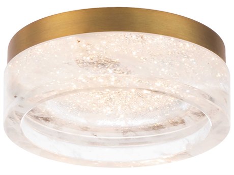 Schonbek Melange 1-Light Aged Brass Round Flush Mount