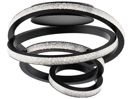 Schonbek Jangle 8-Light Black Flush Mount