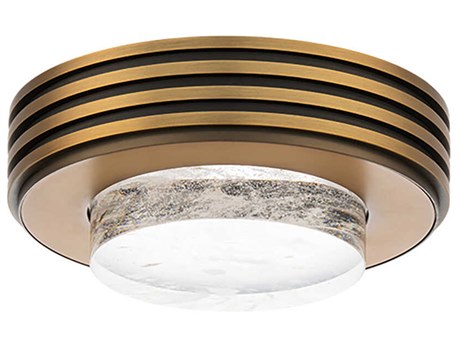Schonbek Zircle 1-Light Aged Brass Round Flush Mount