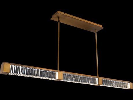 Schonbek Guild Aged Brass Linear Island Pendant
