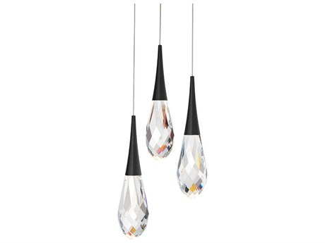 Schonbek Hibiscus 3-Light Black Mini Pendant